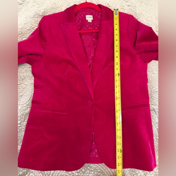 J. Crew Bold Fuchsia Magenta Velvet Blazer - Picture 7 of 7